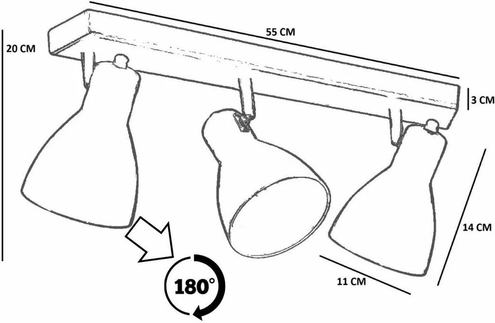 Llambë tavani Opviq, 8998-5, metal i zi