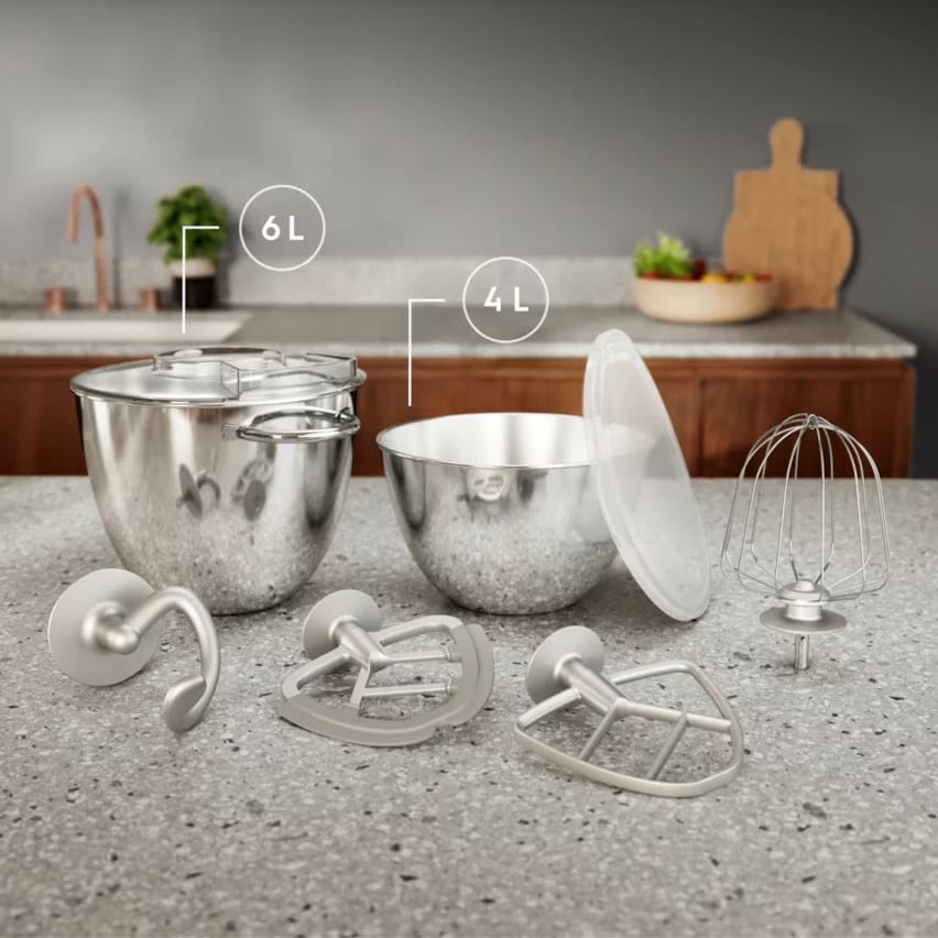 Robot kuzhine planetar, Electrolux, E6KM1-4PPT, 1200 W, 2 tasë 6L/4L, 10 shpejtësi, argjend