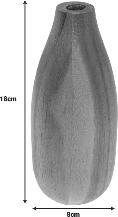 Vazo Strezio qeramike, ngjyrë natyrale-arrë, D8x18cm