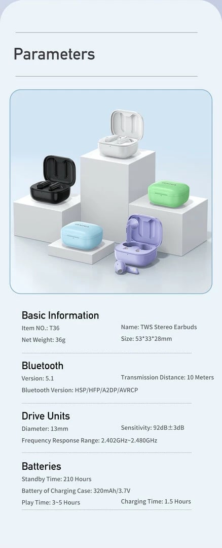 Kufje Me Bluetooth AWEI T36 (Zezë)