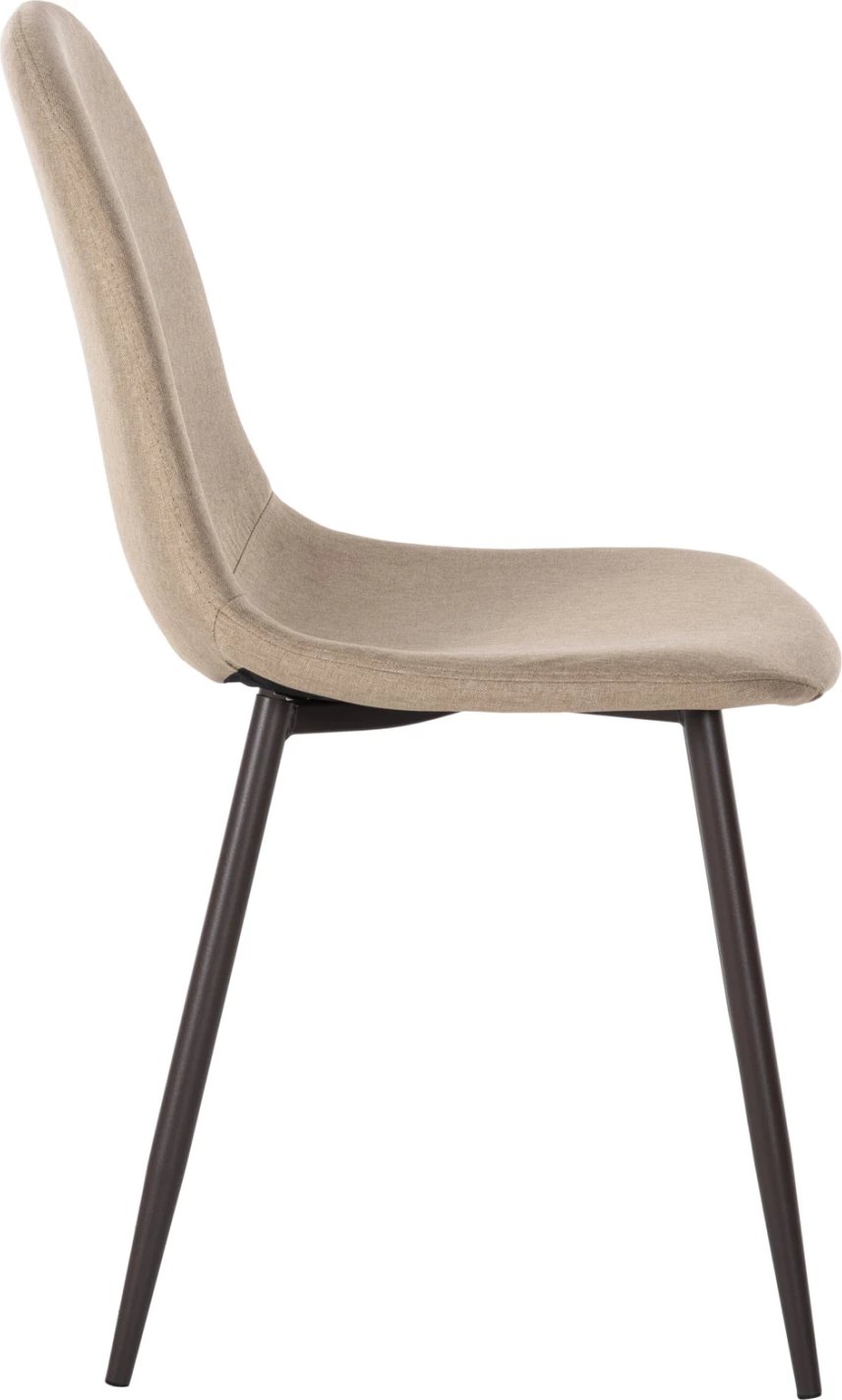 Karrige FH00100.07, pëlhurë bezhë dhe këmbë metalike, 45x52x85 cm., set prej 4 copë