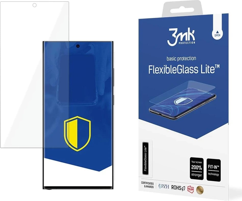 Mbështjellës për Celular Samsung Galaxy S24 Ultra, 3mk FlexibleGlass Lite, transparent