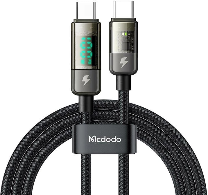 Kabllo USB-C në USB-C Mcdodo CA-3611, 1.8m, 100W, e zezë