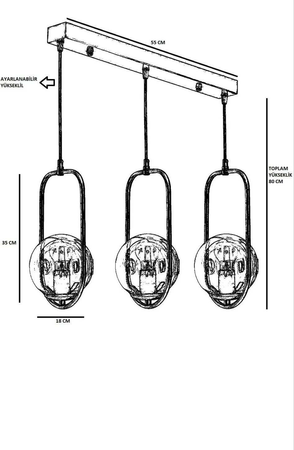 Llambë tavani Opviq, model 8496-6, e zezë