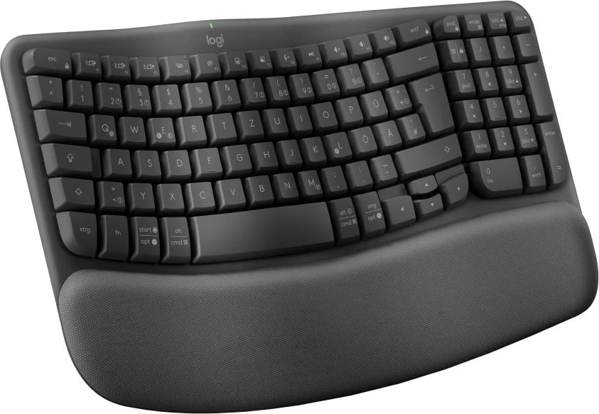 Tastierë Logitech Wave Keys, full-size, wireless, RF + Bluetooth, QWERTZ, grafit