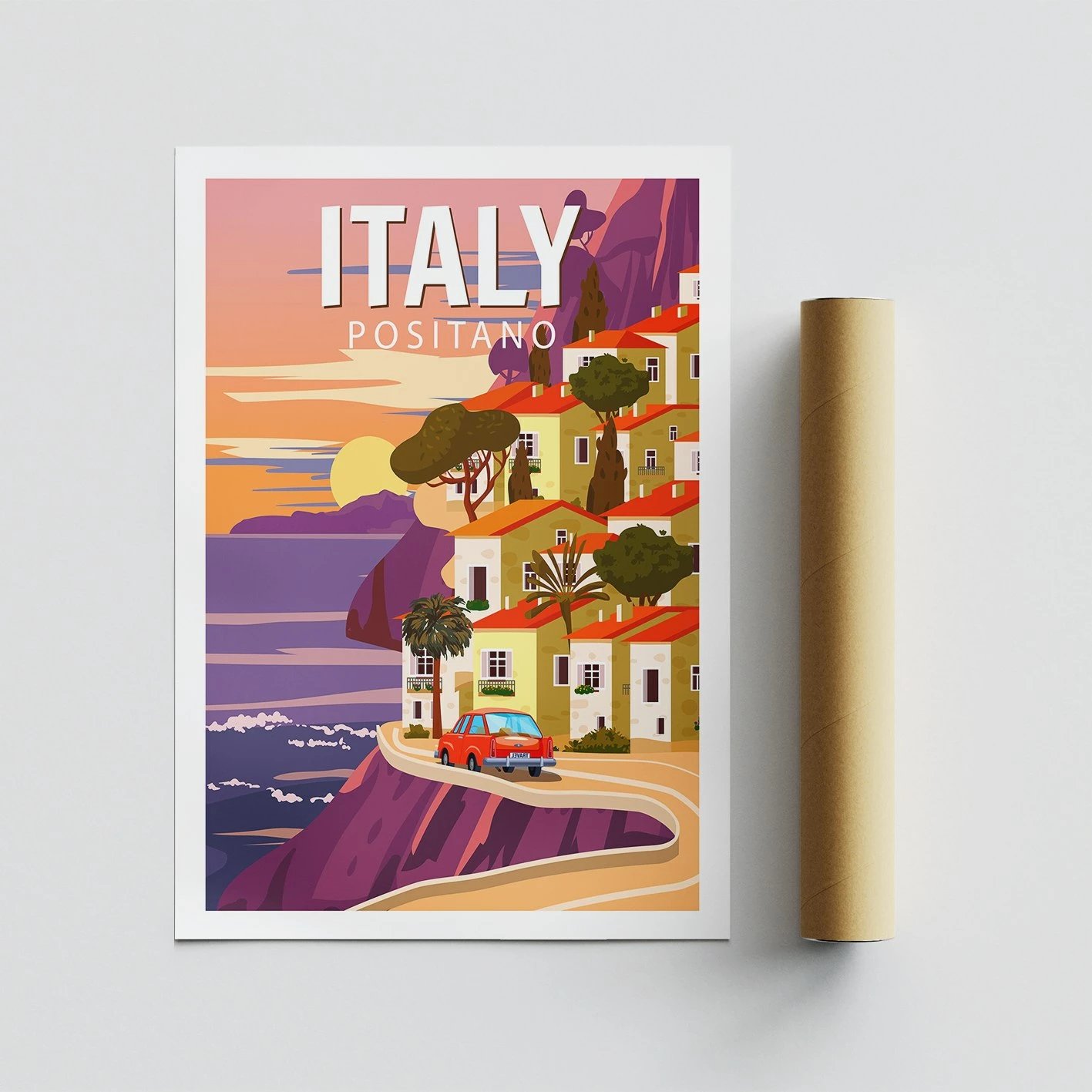Poster A3, Wallity, Itali, Positano - 2013