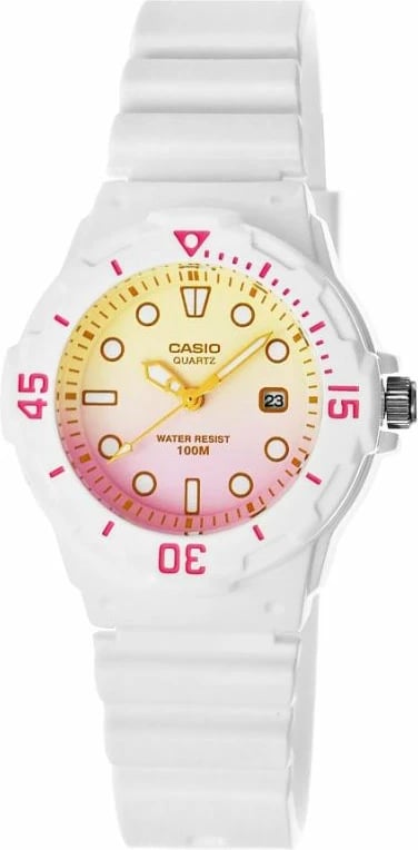 Orë dore Casio për femra, e bardhë