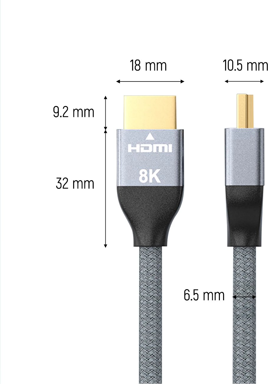 Kabllo HDMI Wozinsky WHDMI-10, 1m, 8K 60Hz, 48Gbps, argjendtë