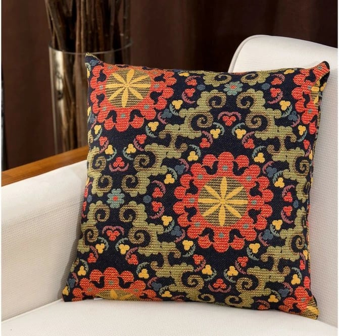 Jastëk dekorativ Aberto Design, Gora, ngjyrë kaltër e errët