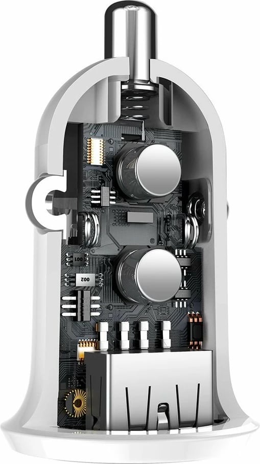 Karikues veture Baseus Grain Pro CCALLP-02, 2x USB-A, 4.8A, Bardhë