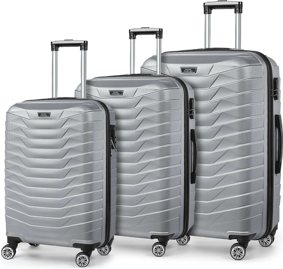 Set valixhesh (3 copë), Zoozie Bags, P55UCVLZ04, ngjyrë gri