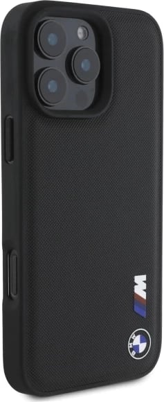 Mbështjellës, BMW, Smooth Rubber Logo, për iPhone 16 Pro Max, i zi