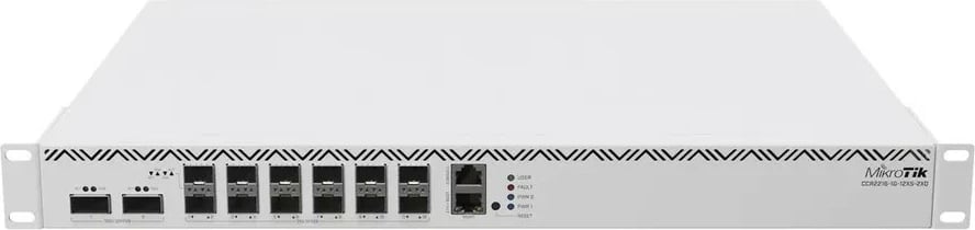 Ruter MikroTik CCR2216-1G-12XS-2XQ, 16 bërthama, 16 GB RAM, 12x SFP28, 2x QSFP28, Argjendtë