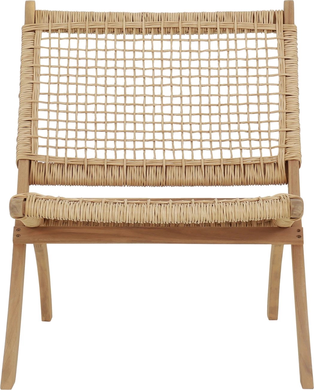 Karrige lounge palosëse FERMO, dru akacie, thurje sintetike, natyrale, 78x60x73cm, set prej 2 copë