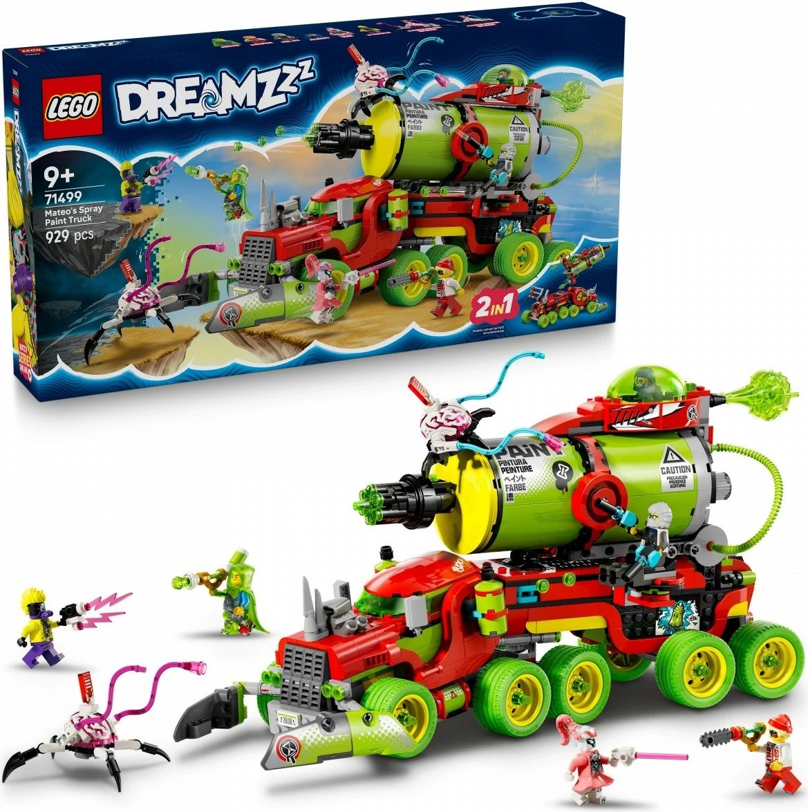 Set LEGO DREAMZzz Mateo Spray Truck 71499, 929 pjesë, për fëmijë 9+