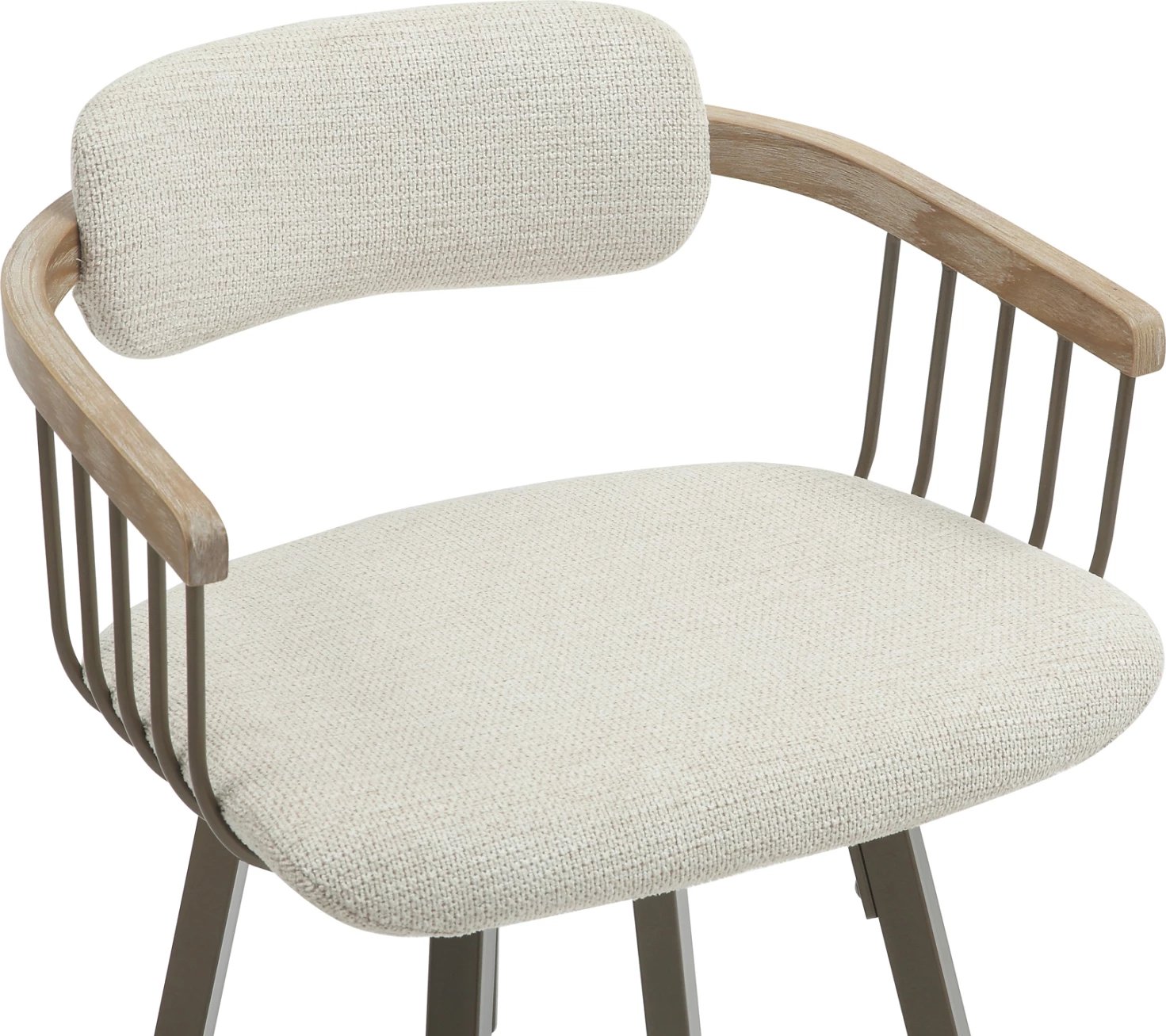 Karrige për bar rrotulluese LANG FH9990.01, metal ngjyrë bakri antik, pëlhurë ecru, 51.5x48.5x89.5H cm