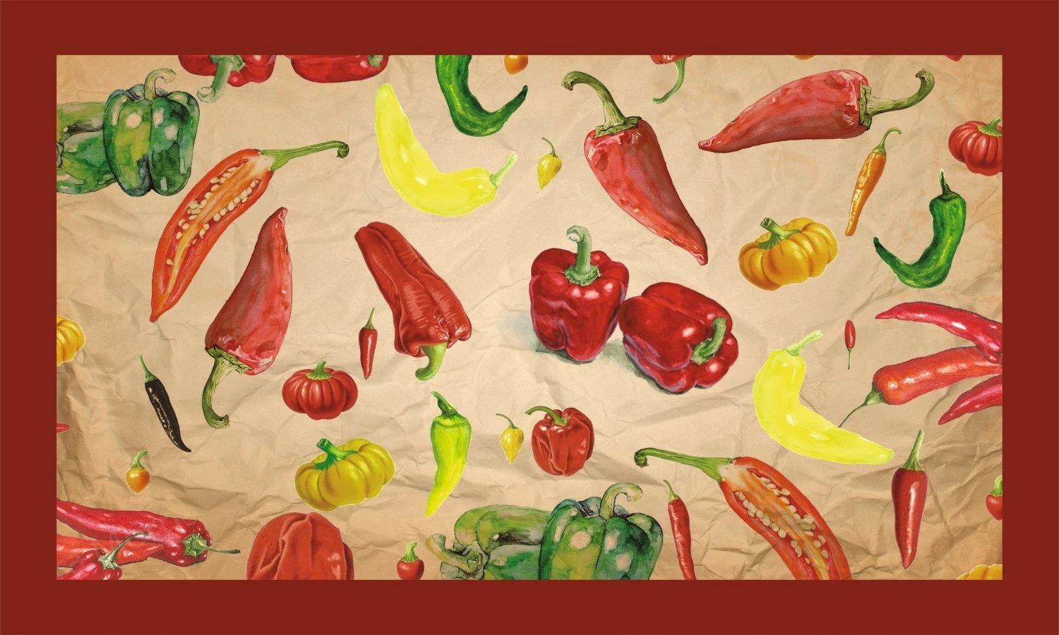Shilte hyrëse PVC Aberto Design, shumëngjyrëshe, Pepper, 45x70cm