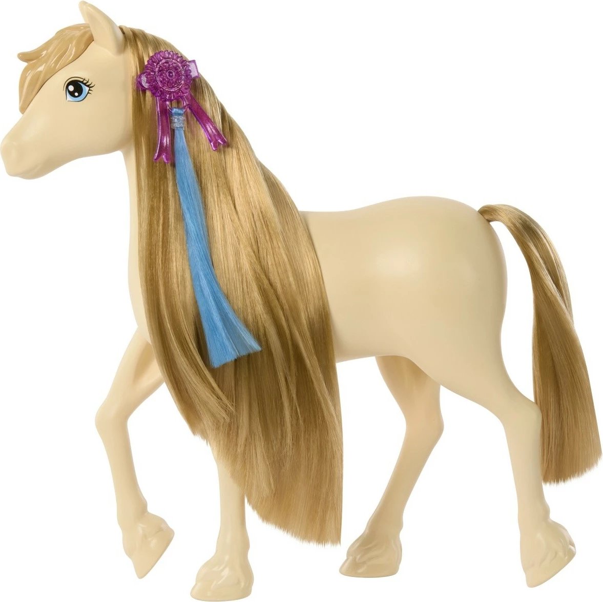 Lodër kali Barbie Mysteries Tornado me krifë të gjatë për stilim, bezhë