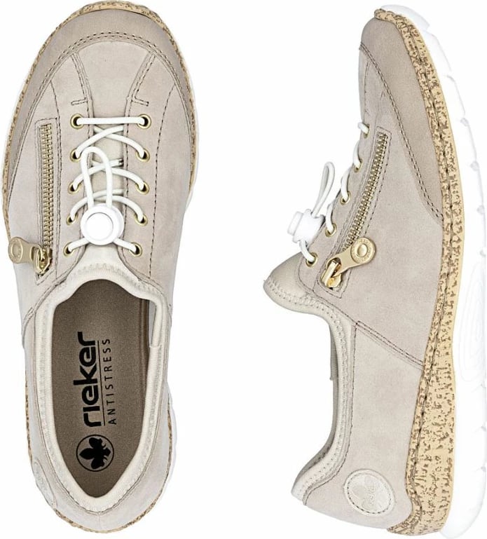 Këpucë lëkure për femra Rieker, bezhë