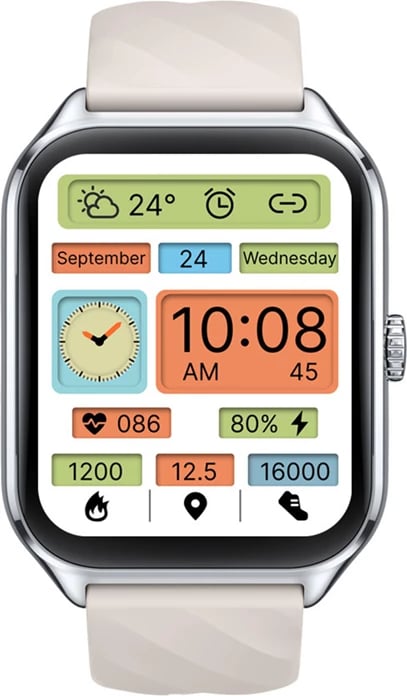 Smartwatch Zeblaze GTS 4 1.94" AMOLED, thirrje me Bluetooth, IP68, pa GPS, bateri 300 mAh, argjendtë