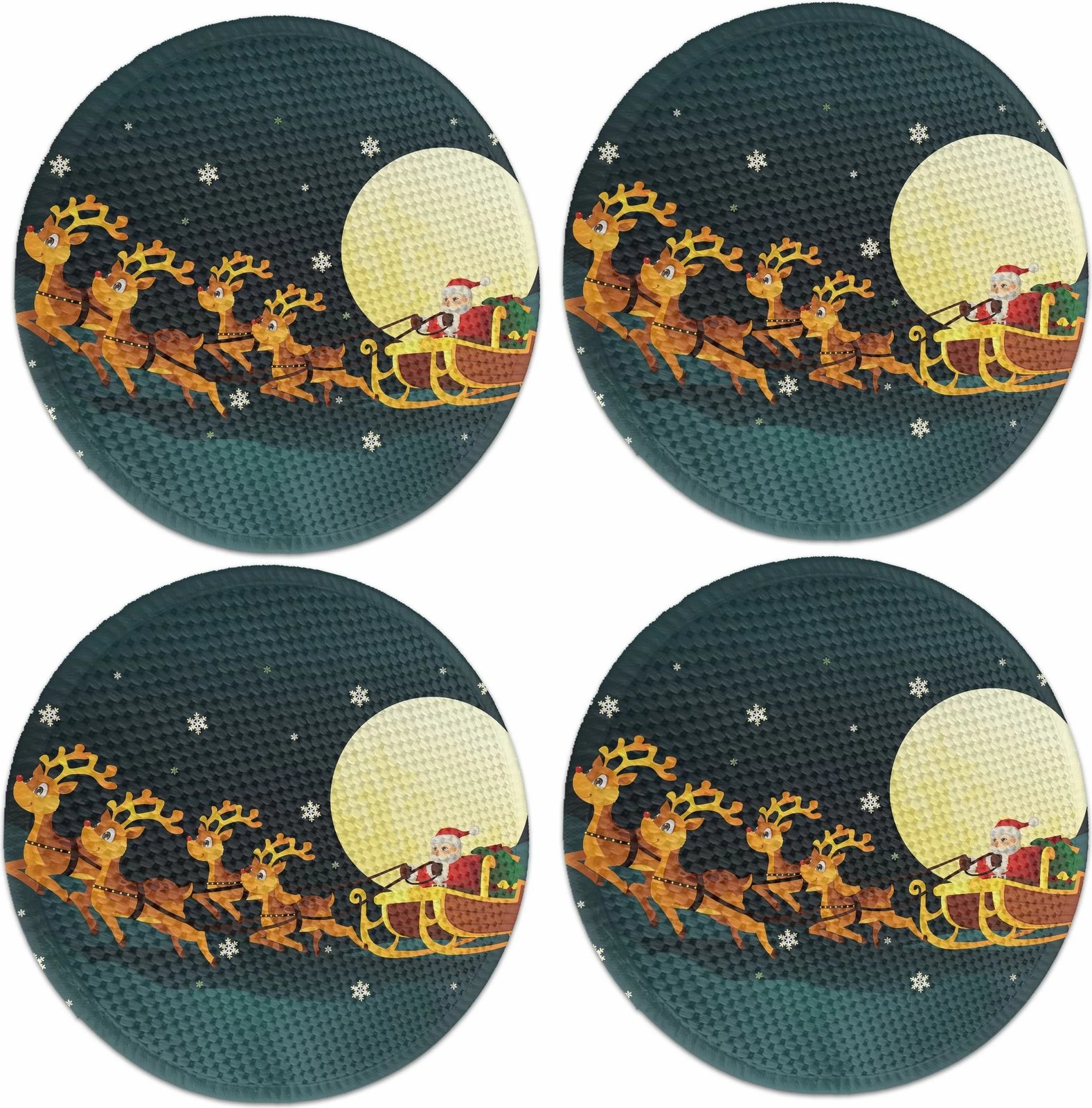 Set 4 copë mbrojtëse tavoline Hermia Concept, model festiv, 37cm