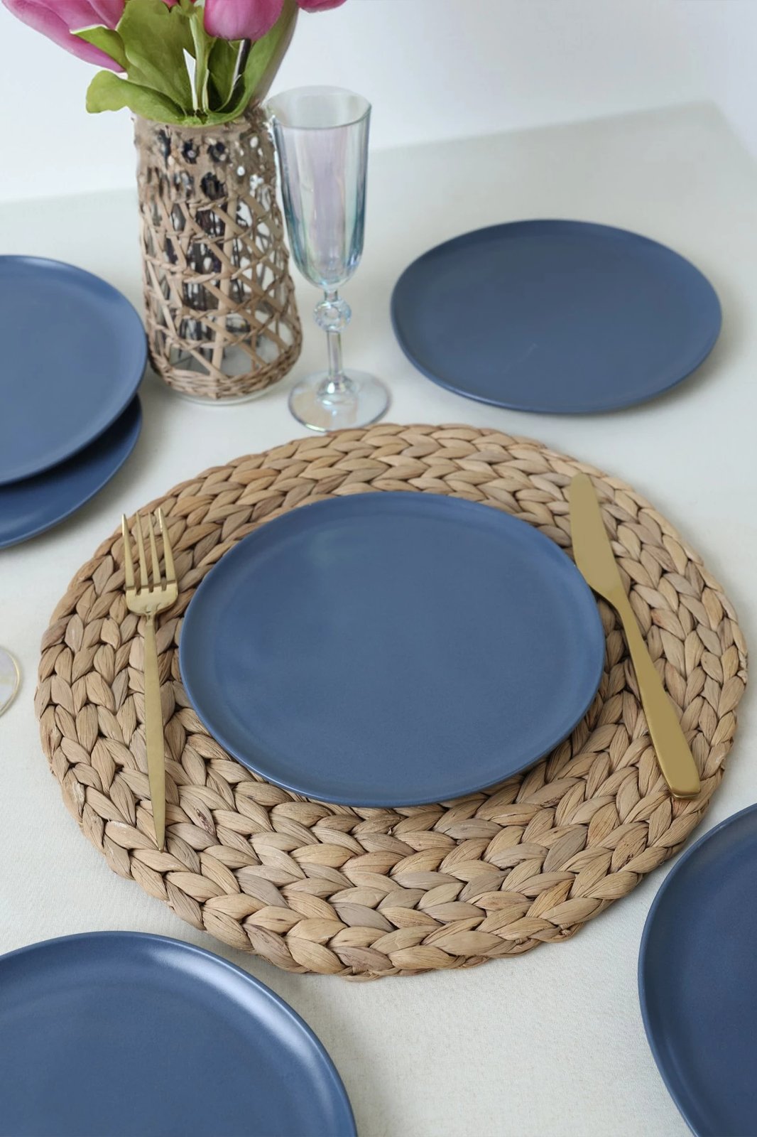 Set pjatash ëmbëlsirash (6 copë), Hermia Concept, X00018766, ngjyrë kaltër