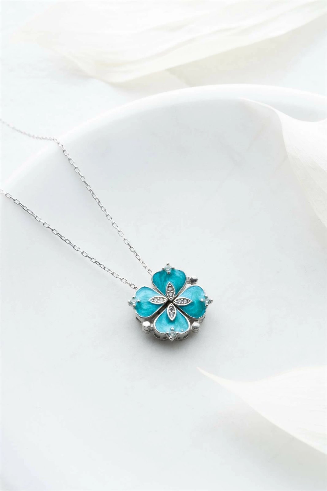 Qafore argjendi, ngjyrë argjendi-turkeze, Jumeon, NRZ999051 Qafore argjendi, ngjyrë argjendi-turkeze, Jumeon, NRZ999051