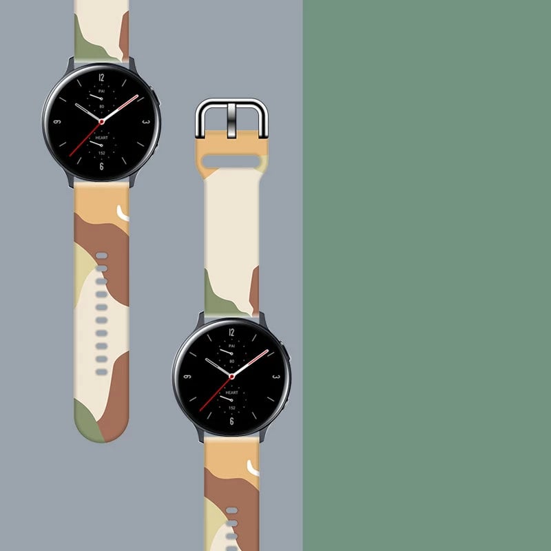 Rrip silikoni Hurtel Moro Band për Samsung Galaxy Watch 42mm, kamuflazh, Bejzh/E kuqe/E verdhë