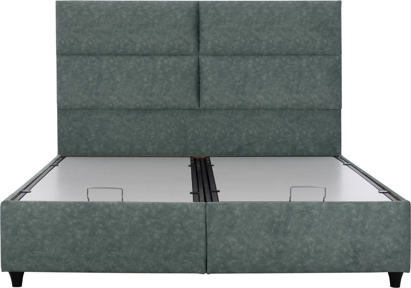 Krevat FH622.07, material lëkure nubuck, ngjyrë e gjelbër, me hapësirë ruajtjeje, 160x200