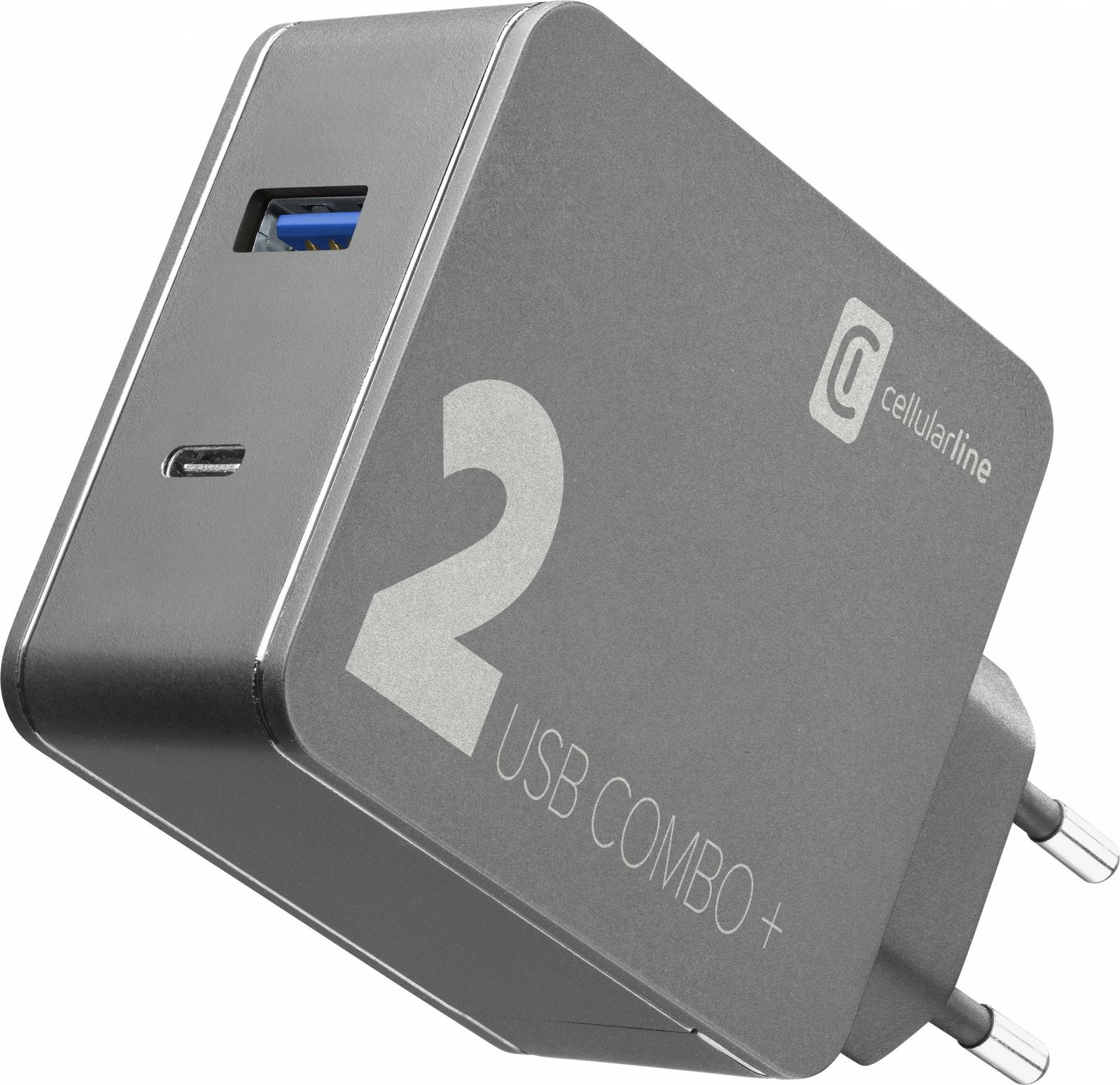 Karikues Cellularline MULTIPOWER 2 COMBO PLUS, 48W, 2 porta, USB-C/USB-A, i zi