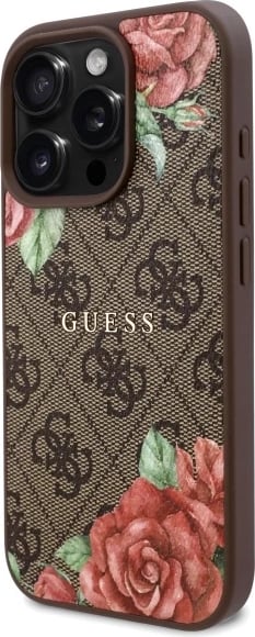Mbështjellës Guess GUHMP16LP4ROPEMCW për iPhone 16 Pro 6.3", hardcase, MagSafe, kafe