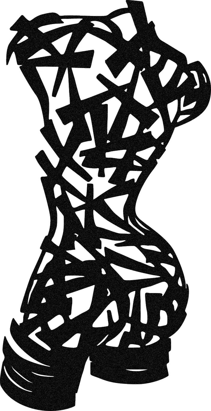 Aksesor dekorativ metalik për mur Wallity, Hemdem, ngjyrë e zezë, 35x68cm