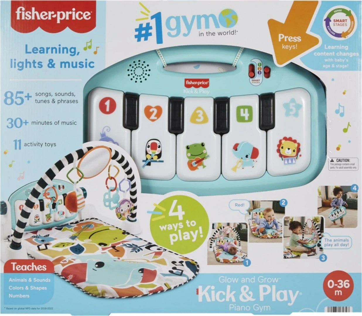 Tapet edukativ me piano Mattel Fisher Price HWY57, shumëngjyrësh