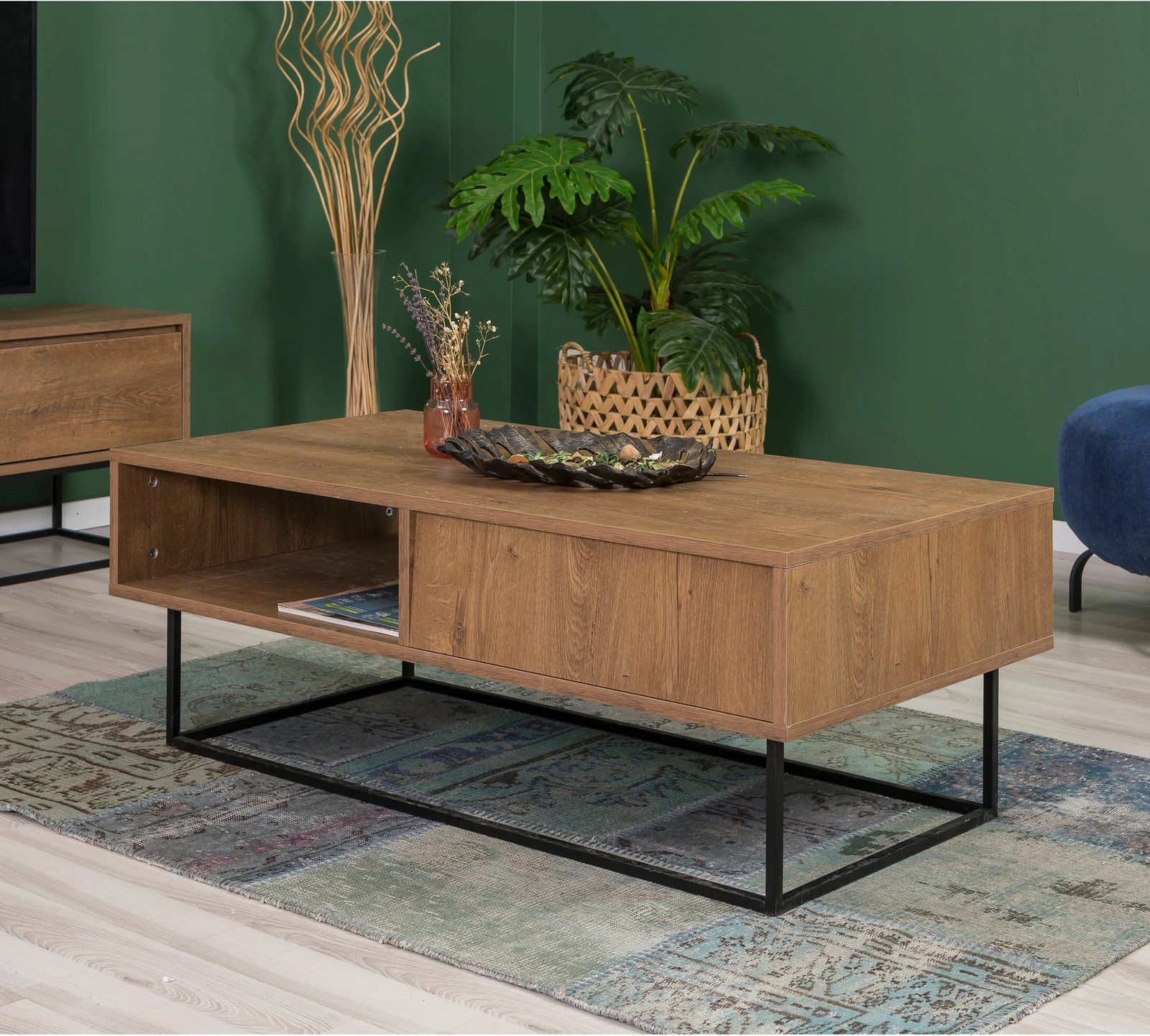 Set mobiljesh për dhomë dite Skye Decor, Laxus Takım 8, ngjyrë arre dhe e zezë