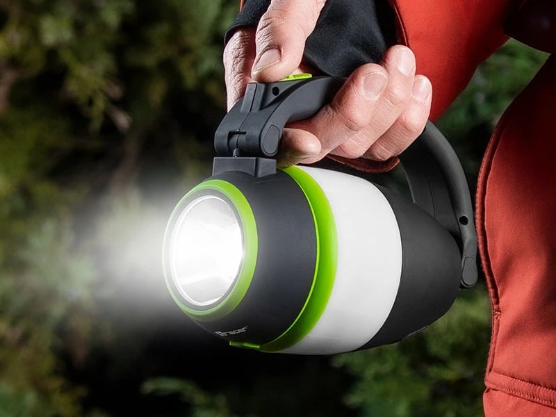 llambë kampingu 3‑në‑1, Tracer, Flex TRAOSW47137, 200 lm, bateri 1500 mAh, kohë pune 6 orë, powerbank, e zezë/jeshile