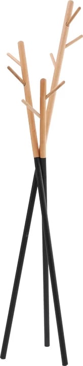 Varese pallto Sigar, metal-dru, ngjyrë e zezë-natyrale, 49x51x187cm