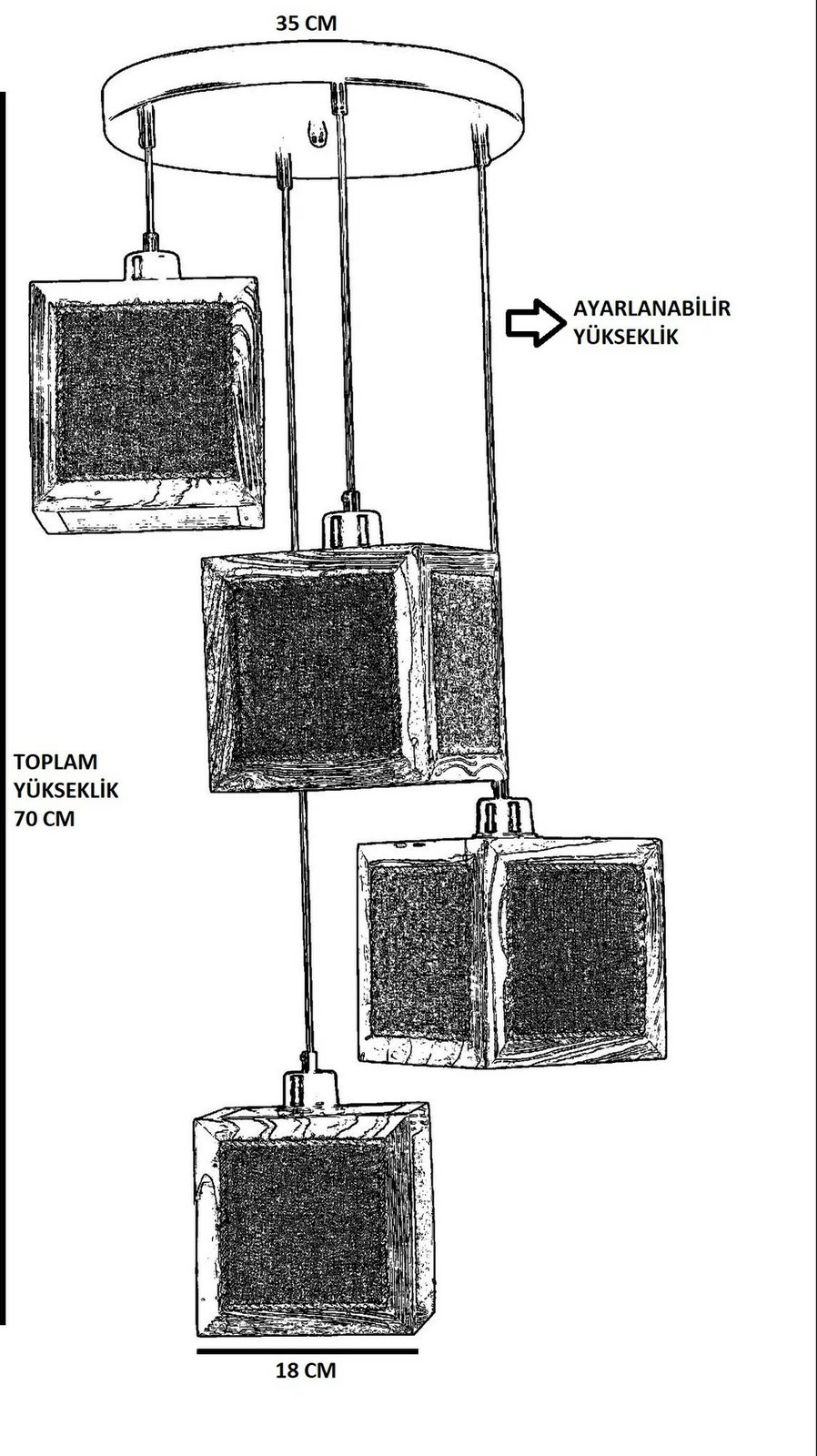Llambë tavani Opviq, ratan & e zezë, 8701-4