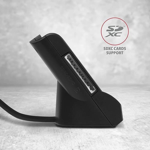 Lexues kartelash AXAGON CRE-SM2, USB 2.0, për ID, SD, microSD, SIM, i zi