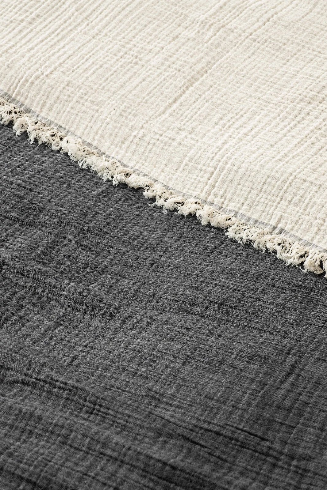 Mbulesë dyshe për shtrat, muslin, ngjyrë antracit, 170x250cm