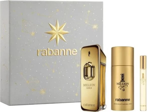 Set Eau de Parfum për meshkuj Paco Rabanne Million Gold, 100ml, 3 copë