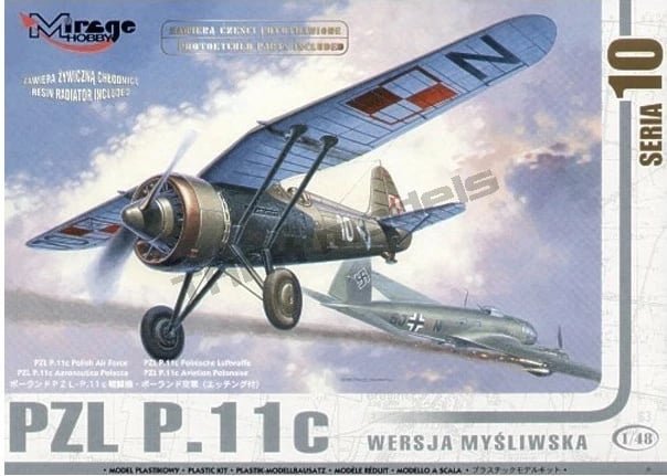 Model aeroplani Mirage PZL P-11c, 1:48, plastik Model aeroplani Mirage PZL P-11c, 1:48, plastik
