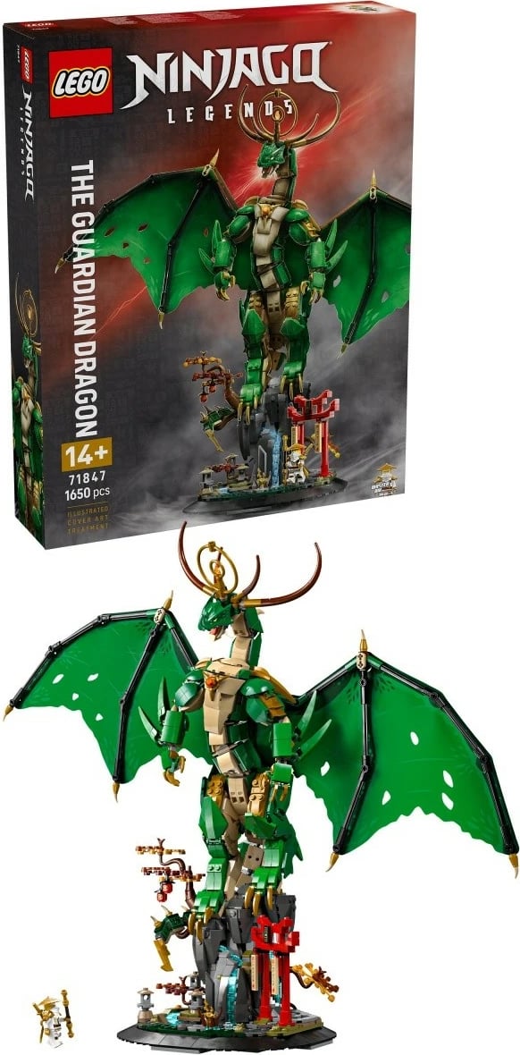 Set ndërtimi LEGO Ninjago Guardian Dragon 71847, 1650 pjesë, i gjelbër