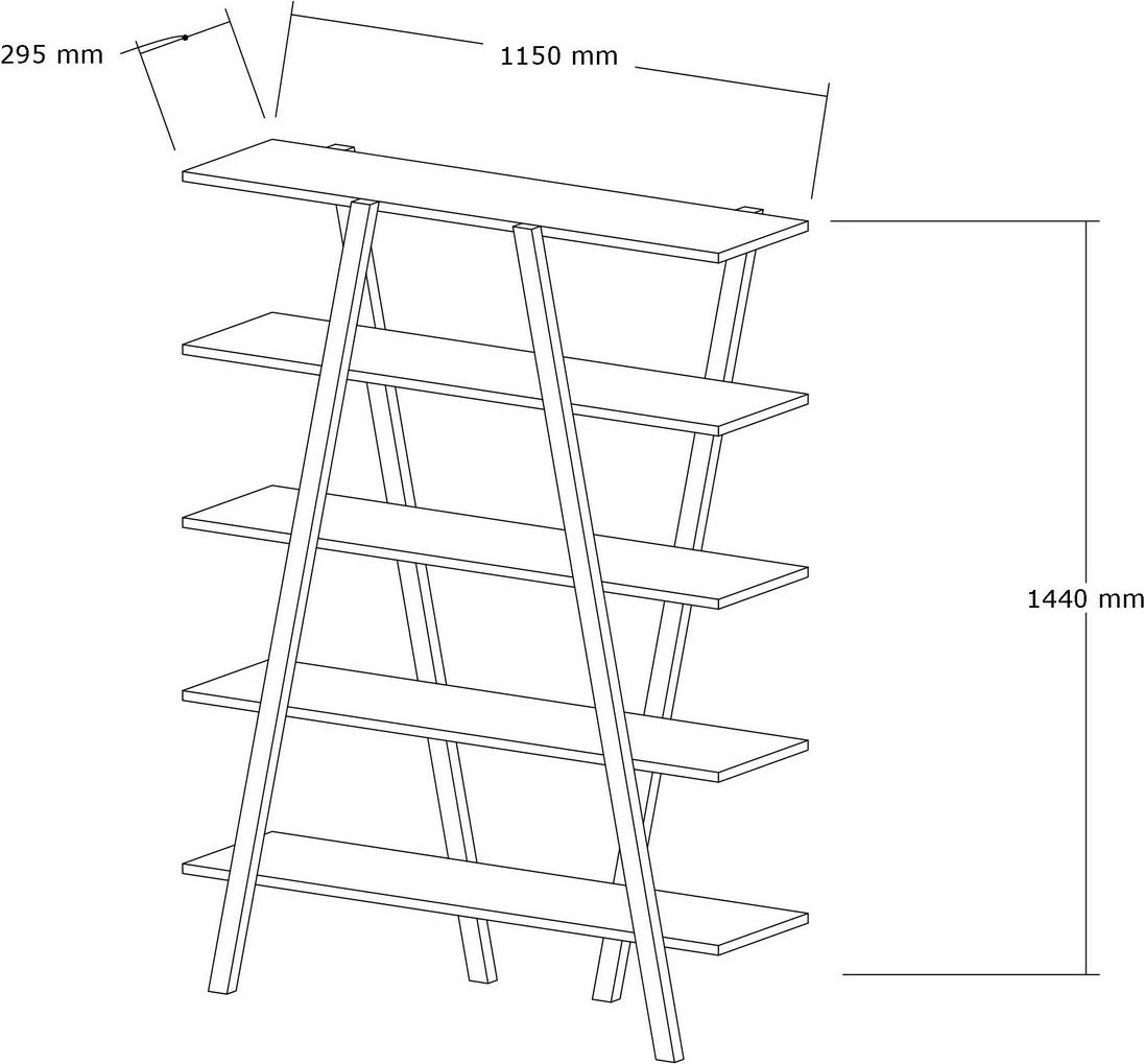 Raft librash, ngjyrë arre, Skye Decor, 115x144x29.5cm