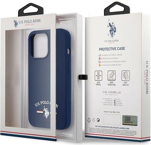 Mbështjellës U.S. Polo Assn. USHCP13XSFGV për iPhone 13 Pro Max 6.7", silikon, blu Mbështjellës U.S. Polo Assn. USHCP13XSFGV për iPhone 13 Pro Max 6.7", silikon, blu