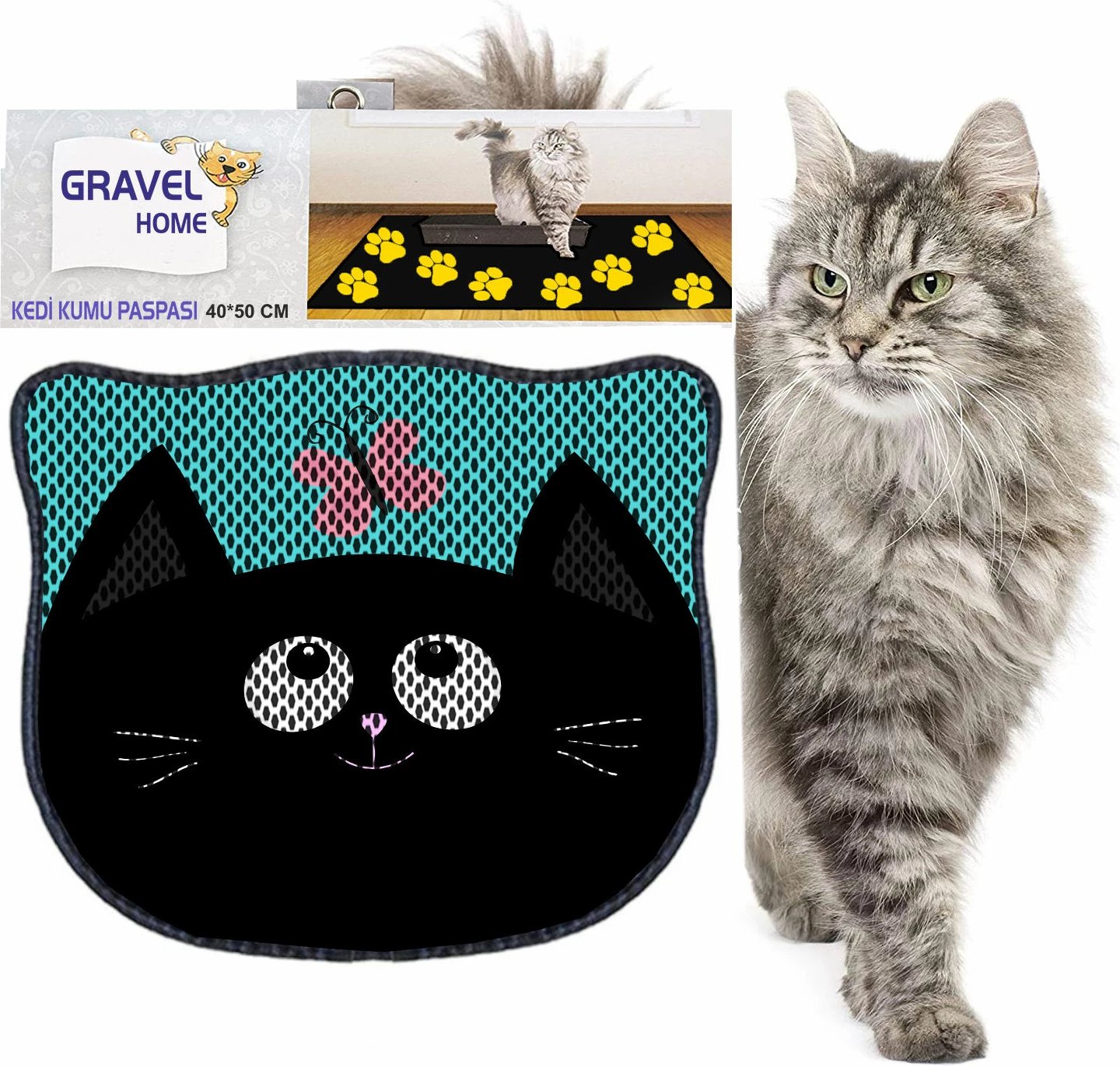 Tapet për rërë të maceve, shumëngjyrësh, Kdkafa0223