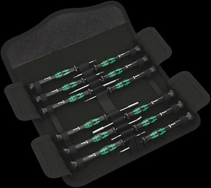 Set kaçavidash precize Wera Micro 12 Electronics 1, kasë e zezë