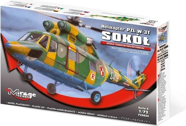Model plastik helikopter Mirage PZL W-3T Sokół, 1:72, shumëngjyrësh