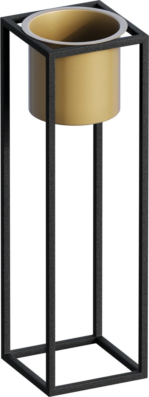 Vazo dekorative Aberto Design, GED-023-A, metal, e zezë dhe e artë, 15x15x50cm