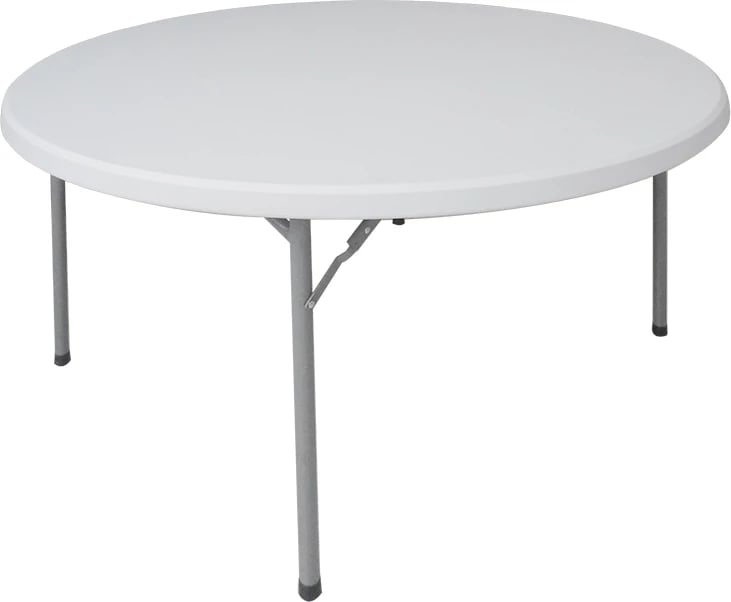 Tavolinë konferencash/katering një pjesë, Comfort, e bardhë, rrumbullake, 150x74cm