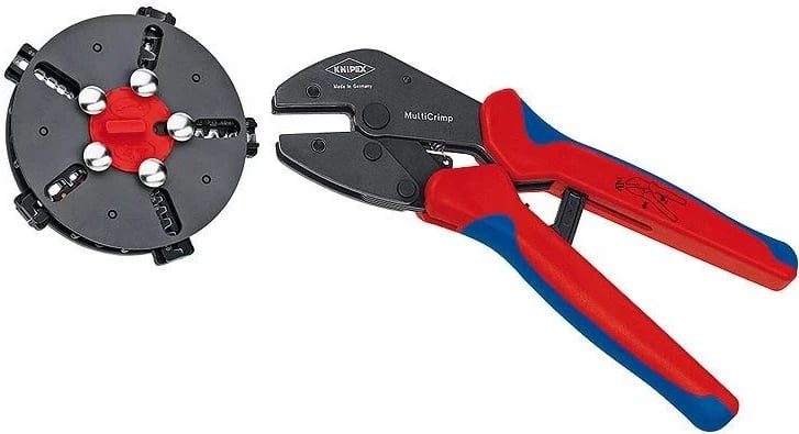 KNIPEX Kërcëllues për kabllo 0.5-10mm2, Kuq dhe Blu